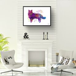 Border Collie Watercolour Splash Print - Dog Inspired Framed & Unframed Wall Art 11 watercolour splash dogs border collie print landscape framed art print a4 office
