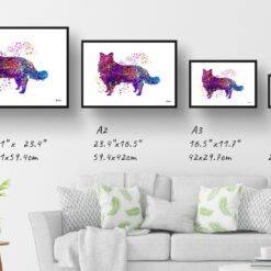 Border Collie Watercolour Splash Print - Dog Inspired Framed & Unframed Wall Art 12 watercolour splash dogs border collie print landscape framed art print size comparison
