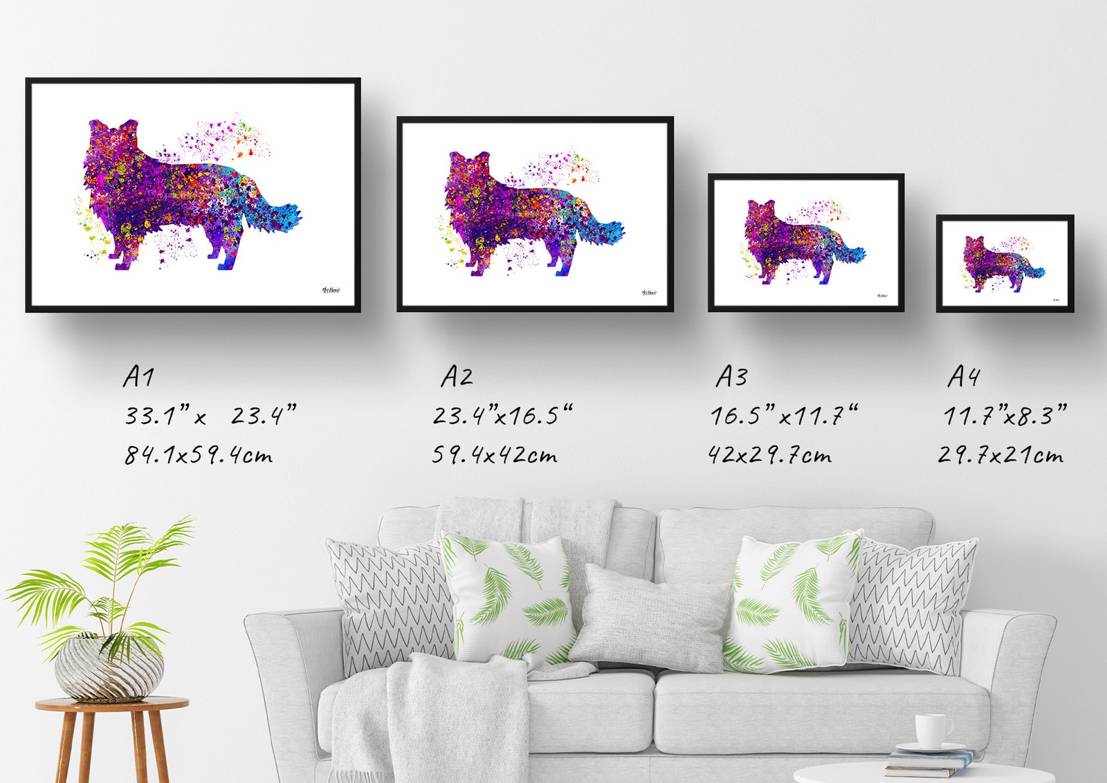 Border Collie Watercolour Splash Print - Dog Inspired Framed & Unframed Wall Art 7 Border Collie Watercolour Splash Print - Dog Inspired Framed & Unframed Wall Art - Image 6
