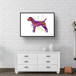 Border Terrier Watercolour Splash Print - Dog Inspired Framed & Unframed Wall Art 8 watercolour splash dogs border terrier print landscape framed art print 40x28 hall
