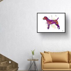 Border Terrier Watercolour Splash Print - Dog Inspired Framed & Unframed Wall Art 9 watercolour splash dogs border terrier print landscape framed art print 40x28 living room