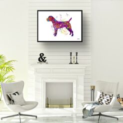 Border Terrier Watercolour Splash Print - Dog Inspired Framed & Unframed Wall Art 10 watercolour splash dogs border terrier print landscape framed art print a4 office