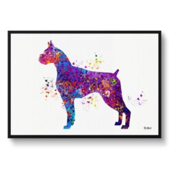 Boxer Watercolour Splash Print - Dog Inspired Framed & Unframed Wall Art