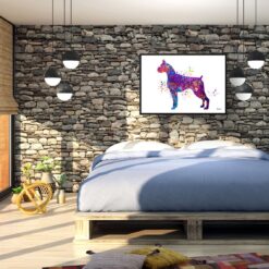 Boxer Watercolour Splash Print - Dog Inspired Framed & Unframed Wall Art 8 watercolour splash dogs boxer print landscape framed art print 40x28 bedroom