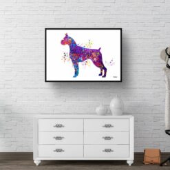 Boxer Watercolour Splash Print - Dog Inspired Framed & Unframed Wall Art 9 watercolour splash dogs boxer print landscape framed art print 40x28 hall