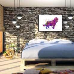 Cavalier King Charles Spaniel Watercolour Splash Print - Dog Inspired Framed & Unframed Wall Art 8 watercolour splash dogs cavalier king charles spaniel print landscape framed art print 40x28 bedroom