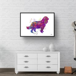 Cavalier King Charles Spaniel Watercolour Splash Print - Dog Inspired Framed & Unframed Wall Art 9 watercolour splash dogs cavalier king charles spaniel print landscape framed art print 40x28 hall