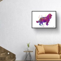 Cavalier King Charles Spaniel Watercolour Splash Print - Dog Inspired Framed & Unframed Wall Art 10 watercolour splash dogs cavalier king charles spaniel print landscape framed art print 40x28 living room