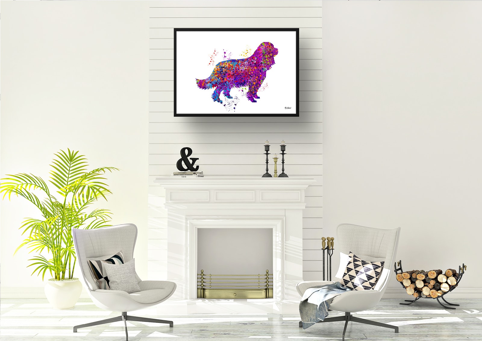Cavalier King Charles Spaniel Watercolour Splash Print - Dog Inspired Framed & Unframed Wall Art 6 Cavalier King Charles Spaniel Watercolour Splash Print - Dog Inspired Framed & Unframed Wall Art - Image 5
