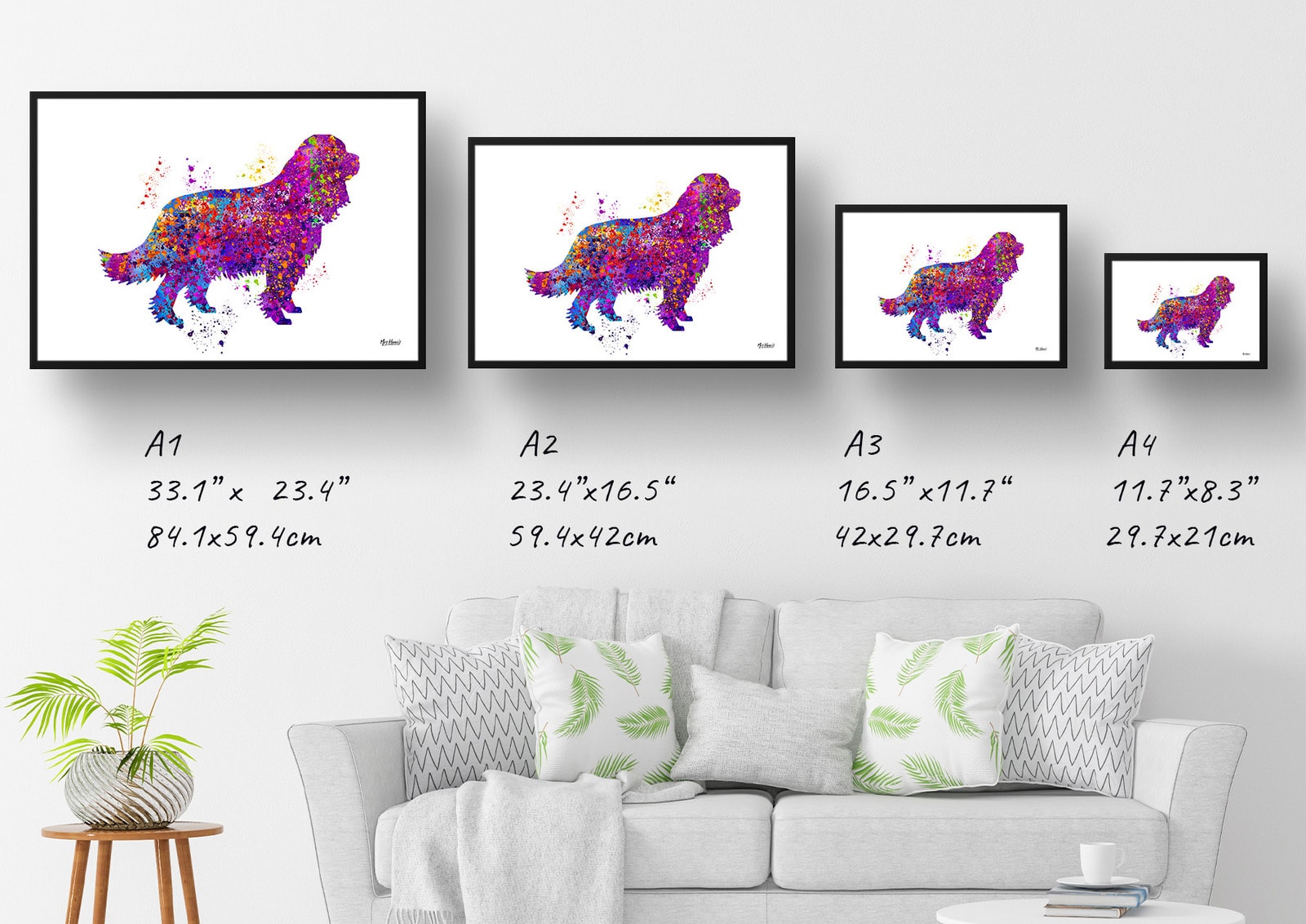 Cavalier King Charles Spaniel Watercolour Splash Print - Dog Inspired Framed & Unframed Wall Art 7 Cavalier King Charles Spaniel Watercolour Splash Print - Dog Inspired Framed & Unframed Wall Art - Image 6
