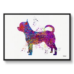 Chihuahua Watercolour Splash Print - Dog Inspired Framed & Unframed Wall Art