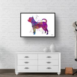Chihuahua Watercolour Splash Print - Dog Inspired Framed & Unframed Wall Art 9 watercolour splash dogs chihuahua print landscape framed art print 40x28 hall