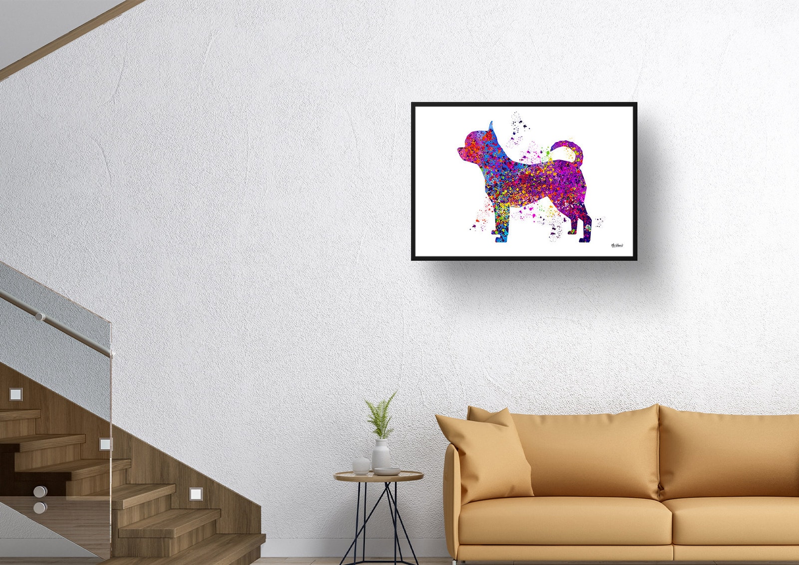 Chihuahua Watercolour Splash Print - Dog Inspired Framed & Unframed Wall Art 5 Chihuahua Watercolour Splash Print - Dog Inspired Framed & Unframed Wall Art - Image 4
