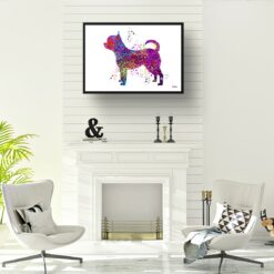 Chihuahua Watercolour Splash Print - Dog Inspired Framed & Unframed Wall Art 11 watercolour splash dogs chihuahua print landscape framed art print a4 office