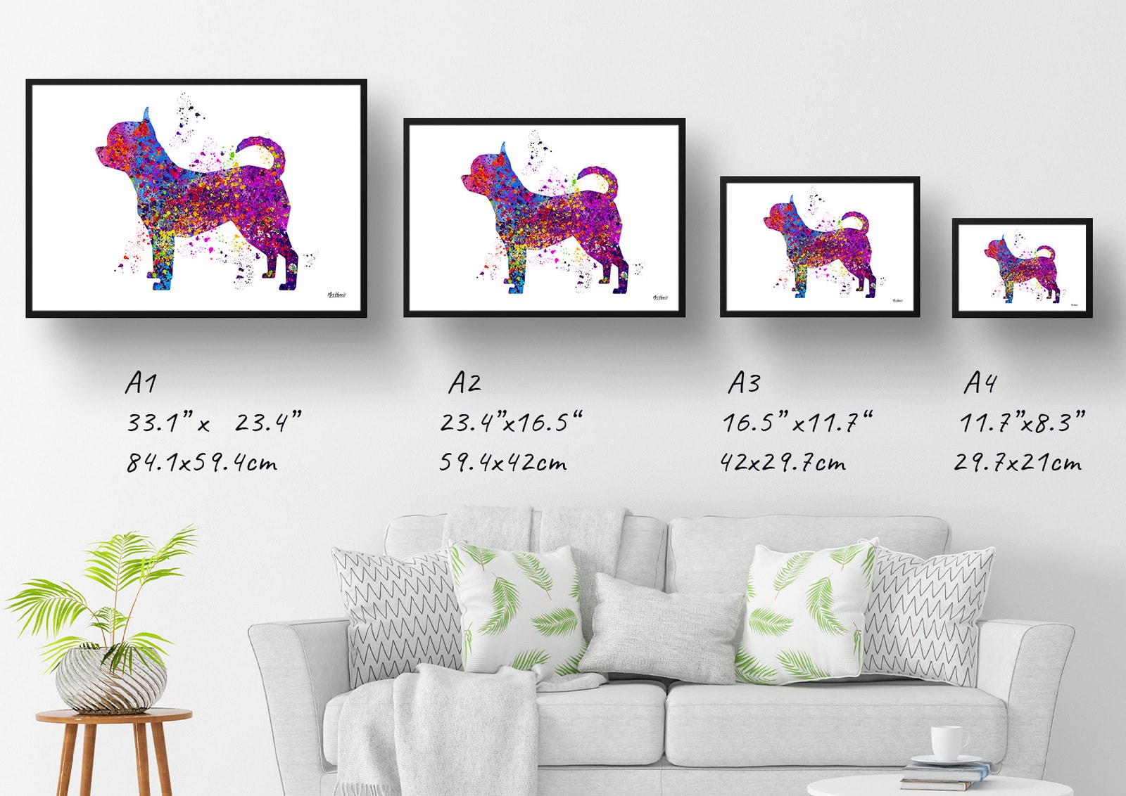 Chihuahua Watercolour Splash Print - Dog Inspired Framed & Unframed Wall Art 7 Chihuahua Watercolour Splash Print - Dog Inspired Framed & Unframed Wall Art - Image 6