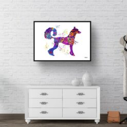 Chinese Crested Dog Watercolour Splash Print - Dog Inspired Framed & Unframed Wall Art 8 watercolour splash dogs chinese crested dog print landscape framed art print 40x28 hall