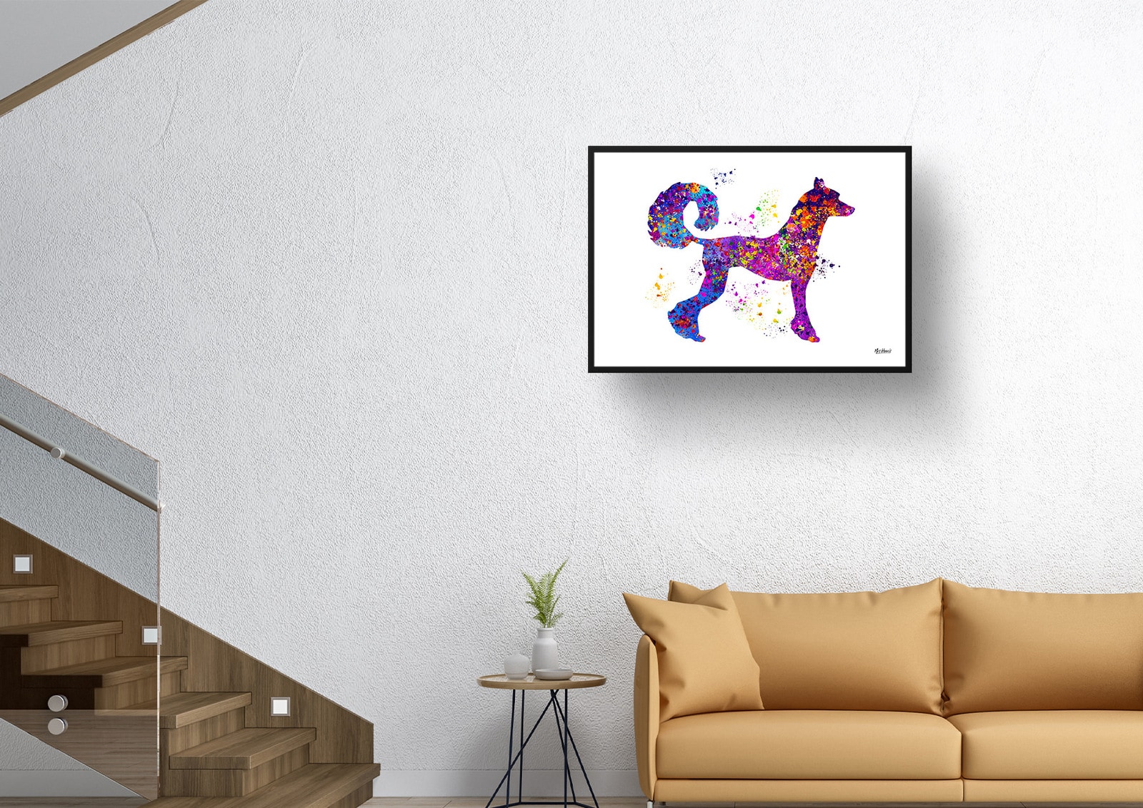 Chinese Crested Dog Watercolour Splash Print - Dog Inspired Framed & Unframed Wall Art 4 Chinese Crested Dog Watercolour Splash Print - Dog Inspired Framed & Unframed Wall Art - Image 4