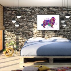 Collie Watercolour Splash Print - Dog Inspired Framed & Unframed Wall Art 8 watercolour splash dogs collie print landscape framed art print 40x28 bedroom