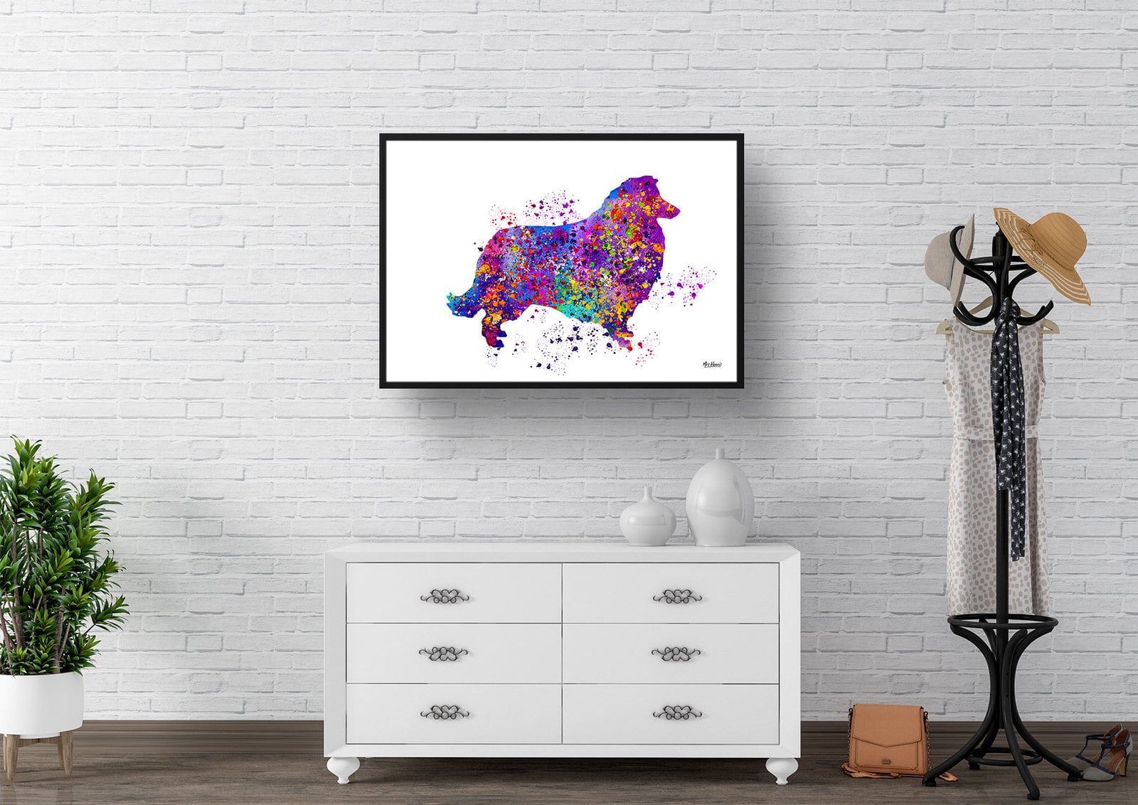 Collie Watercolour Splash Print - Dog Inspired Framed & Unframed Wall Art 4 Collie Watercolour Splash Print - Dog Inspired Framed & Unframed Wall Art - Image 3