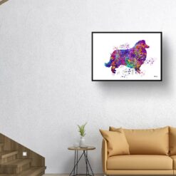 Collie Watercolour Splash Print - Dog Inspired Framed & Unframed Wall Art 10 watercolour splash dogs collie print landscape framed art print 40x28 living room