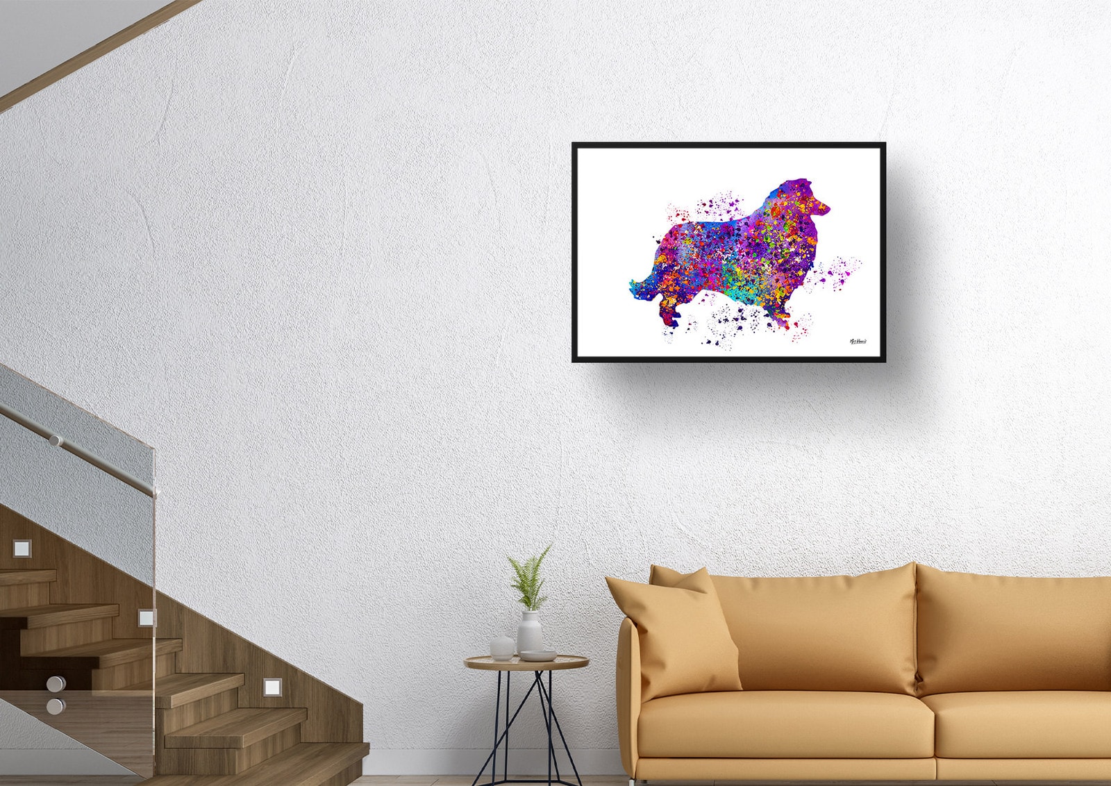 Collie Watercolour Splash Print - Dog Inspired Framed & Unframed Wall Art 5 Collie Watercolour Splash Print - Dog Inspired Framed & Unframed Wall Art - Image 4