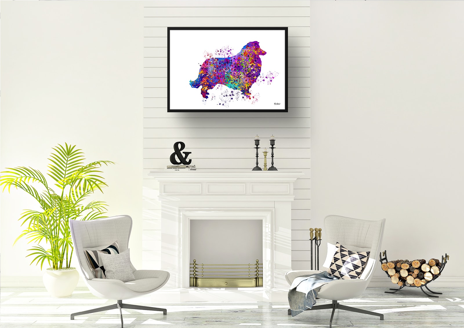 Collie Watercolour Splash Print - Dog Inspired Framed & Unframed Wall Art 6 Collie Watercolour Splash Print - Dog Inspired Framed & Unframed Wall Art - Image 5