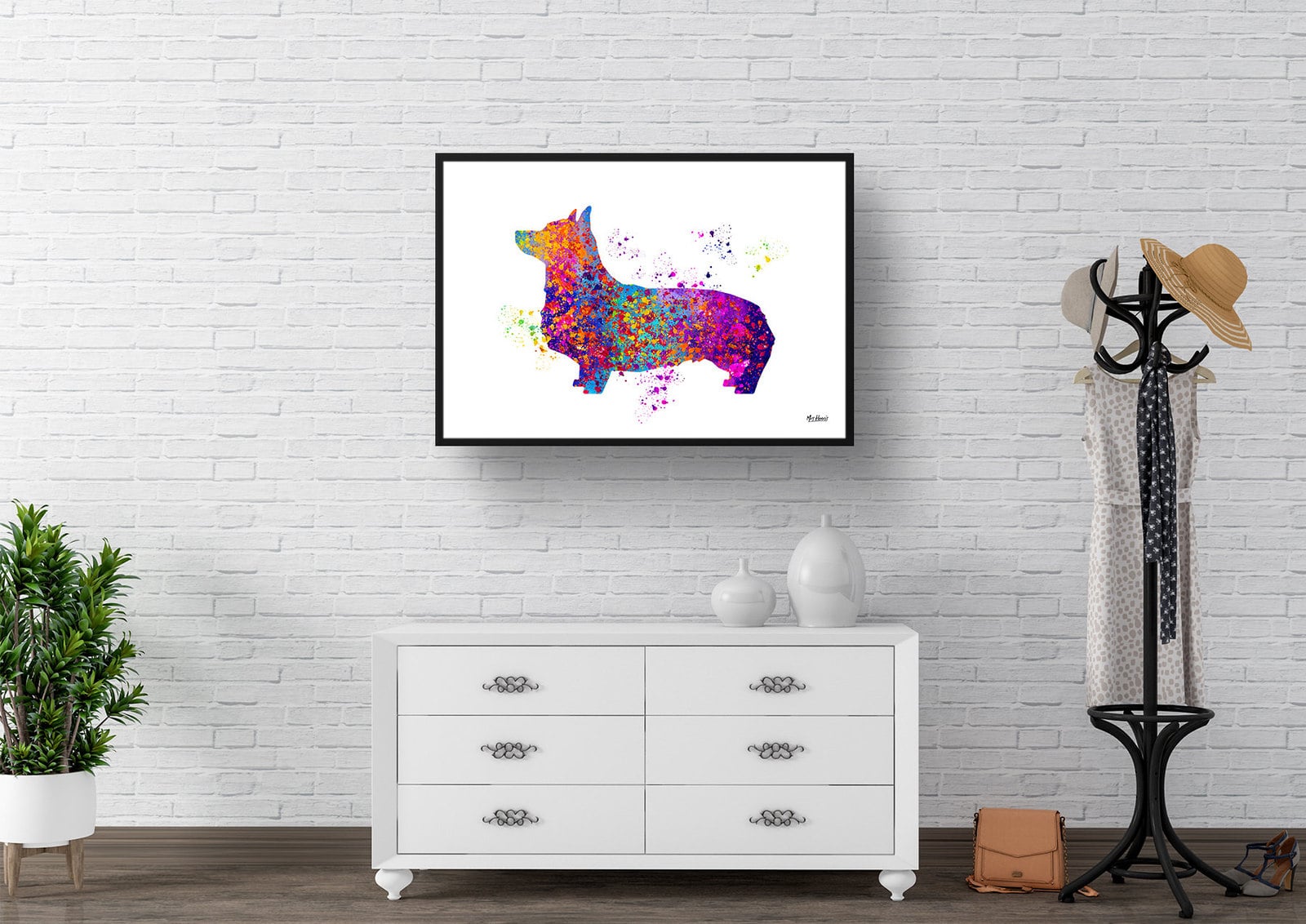 Corgi Watercolour Splash Print - Dog Inspired Framed & Unframed Wall Art 4 Corgi Watercolour Splash Print - Dog Inspired Framed & Unframed Wall Art - Image 3