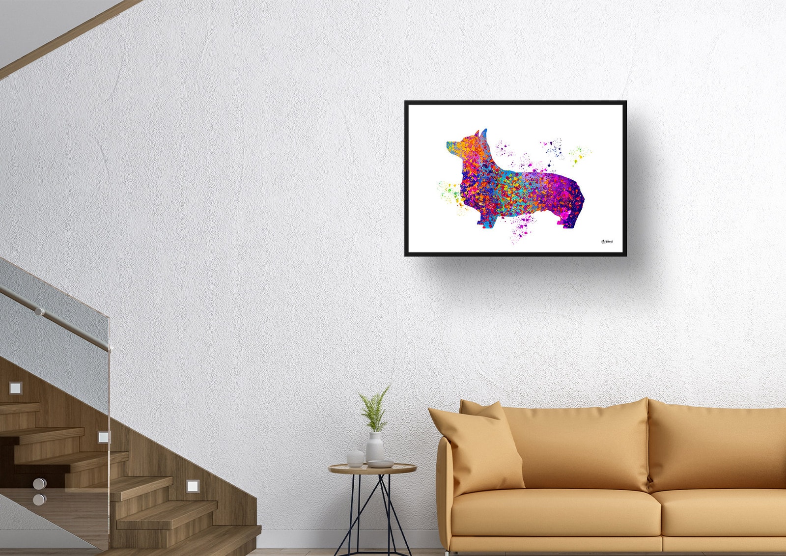 Corgi Watercolour Splash Print - Dog Inspired Framed & Unframed Wall Art 5 Corgi Watercolour Splash Print - Dog Inspired Framed & Unframed Wall Art - Image 4