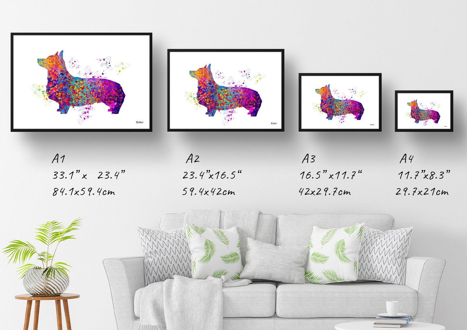 Corgi Watercolour Splash Print - Dog Inspired Framed & Unframed Wall Art 7 Corgi Watercolour Splash Print - Dog Inspired Framed & Unframed Wall Art - Image 6