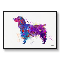 English Springer Spaniel Watercolour Splash Print - Dog Inspired Framed & Unframed Wall Art