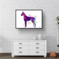 Great Dane Watercolour Splash Print - Dog Inspired Framed & Unframed Wall Art 9 watercolour splash dogs great dane print landscape framed art print 40x28 hall