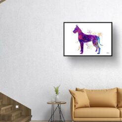 Great Dane Watercolour Splash Print - Dog Inspired Framed & Unframed Wall Art 10 watercolour splash dogs great dane print landscape framed art print 40x28 living room