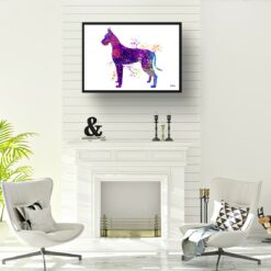 Great Dane Watercolour Splash Print - Dog Inspired Framed & Unframed Wall Art 11 watercolour splash dogs great dane print landscape framed art print a4 office