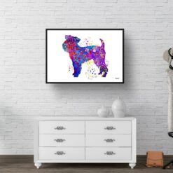 Griffon Bruxellois Watercolour Splash Print - Dog Inspired Framed & Unframed Wall Art 8 watercolour splash dogs griffon bruxellois print landscape framed art print 40x28 hall