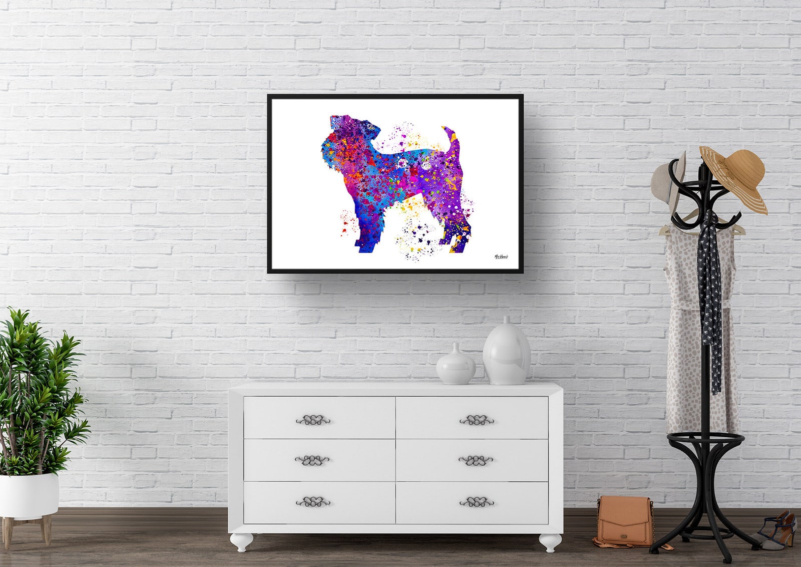 Griffon Bruxellois Watercolour Splash Print - Dog Inspired Framed & Unframed Wall Art 3 Griffon Bruxellois Watercolour Splash Print - Dog Inspired Framed & Unframed Wall Art - Image 3