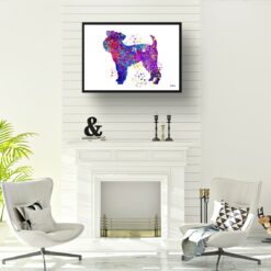 Griffon Bruxellois Watercolour Splash Print - Dog Inspired Framed & Unframed Wall Art 10 watercolour splash dogs griffon bruxellois print landscape framed art print a4 office