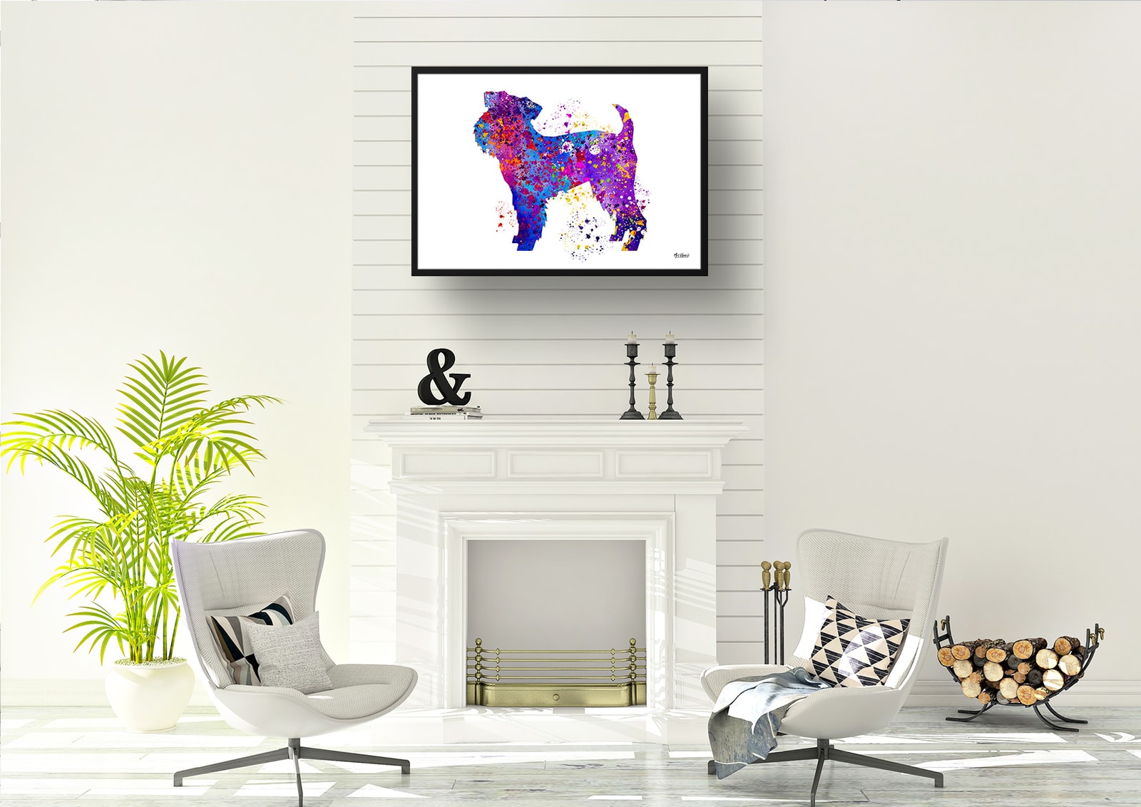 Griffon Bruxellois Watercolour Splash Print - Dog Inspired Framed & Unframed Wall Art 5 Griffon Bruxellois Watercolour Splash Print - Dog Inspired Framed & Unframed Wall Art - Image 5