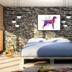 Hungarian Vizsla Watercolour Splash Print - Dog Inspired Framed & Unframed Wall Art 8 watercolour splash dogs hungarian vizsla print landscape framed art print 40x28 bedroom