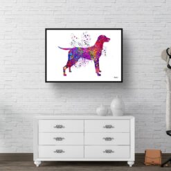 Hungarian Vizsla Watercolour Splash Print - Dog Inspired Framed & Unframed Wall Art 9 watercolour splash dogs hungarian vizsla print landscape framed art print 40x28 hall