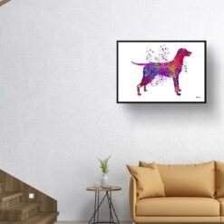 Hungarian Vizsla Watercolour Splash Print - Dog Inspired Framed & Unframed Wall Art 10 watercolour splash dogs hungarian vizsla print landscape framed art print 40x28 living room