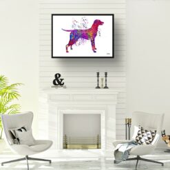 Hungarian Vizsla Watercolour Splash Print - Dog Inspired Framed & Unframed Wall Art 11 watercolour splash dogs hungarian vizsla print landscape framed art print a4 office