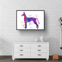 Ibizan Hound Watercolour Splash Print - Dog Inspired Framed & Unframed Wall Art 8 watercolour splash dogs ibizan hound print landscape framed art print 40x28 hall