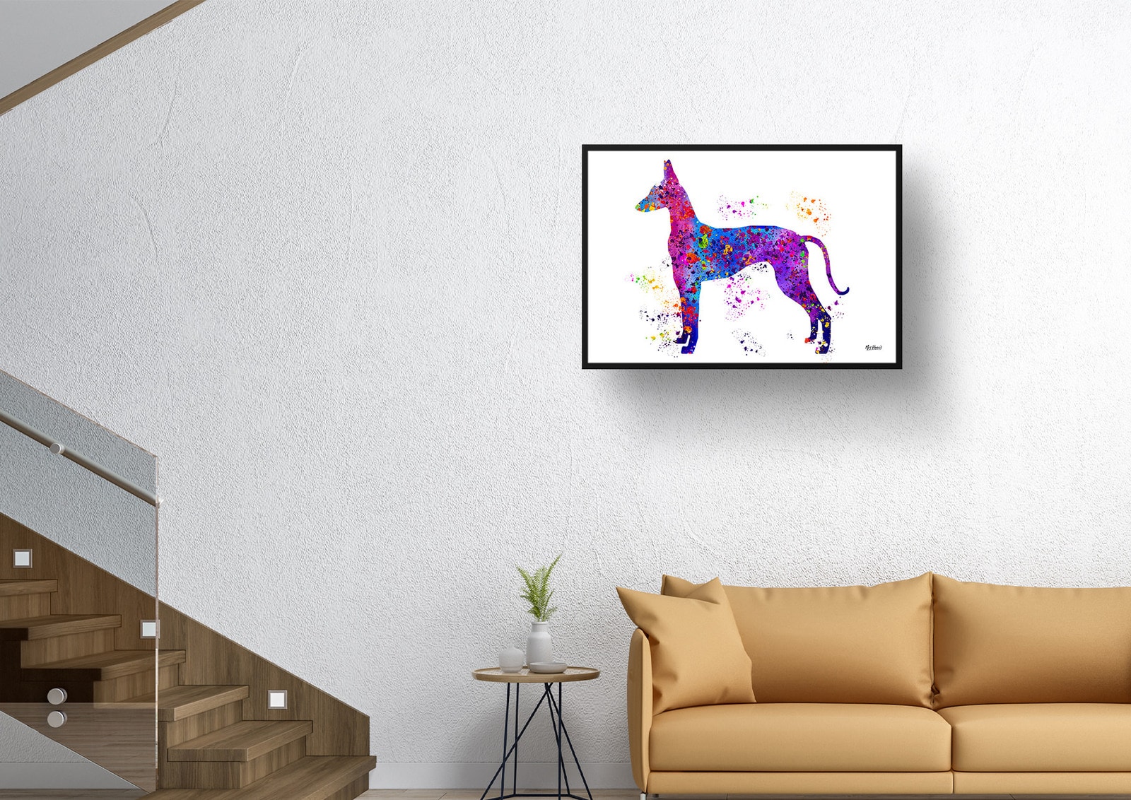 Ibizan Hound Watercolour Splash Print - Dog Inspired Framed & Unframed Wall Art 4 Ibizan Hound Watercolour Splash Print - Dog Inspired Framed & Unframed Wall Art - Image 4
