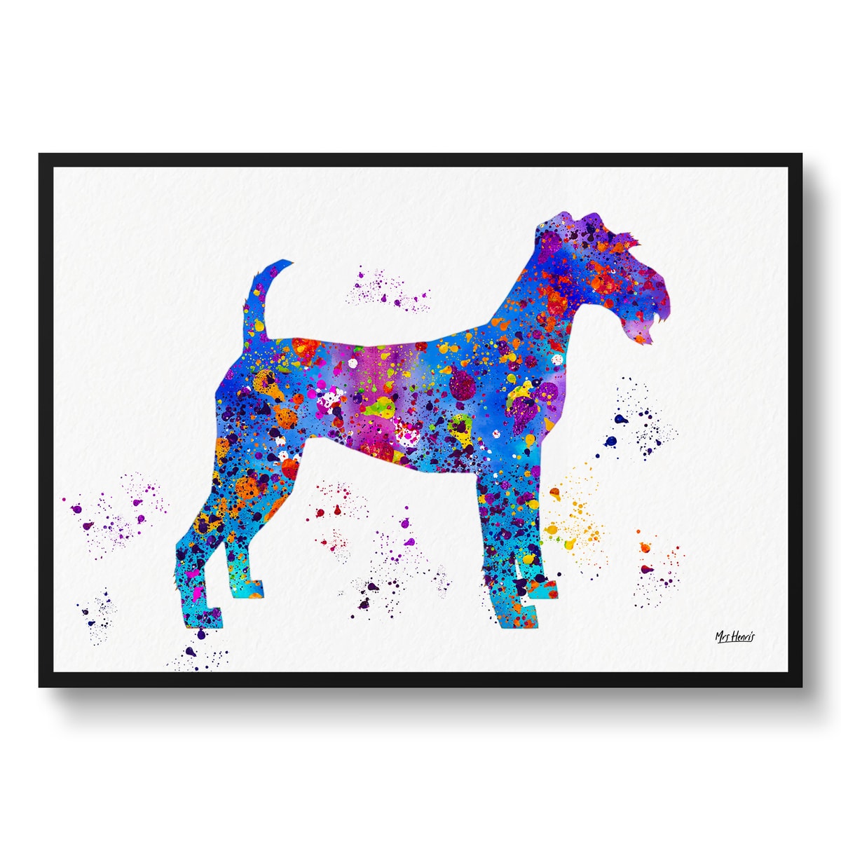 Irish Terrier Watercolour Splash Print - Dog Inspired Framed & Unframed Wall Art 1 Irish Terrier Watercolour Splash Print - Dog Inspired Framed & Unframed Wall Art