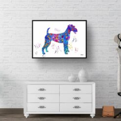 Irish Terrier Watercolour Splash Print - Dog Inspired Framed & Unframed Wall Art 8 watercolour splash dogs irish terrier print landscape framed art print 40x28 hall