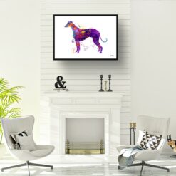 Italian Greyhound Watercolour Splash Print - Dog Inspired Framed & Unframed Wall Art 11 watercolour splash dogs italian greyhound print landscape framed art print a4 office