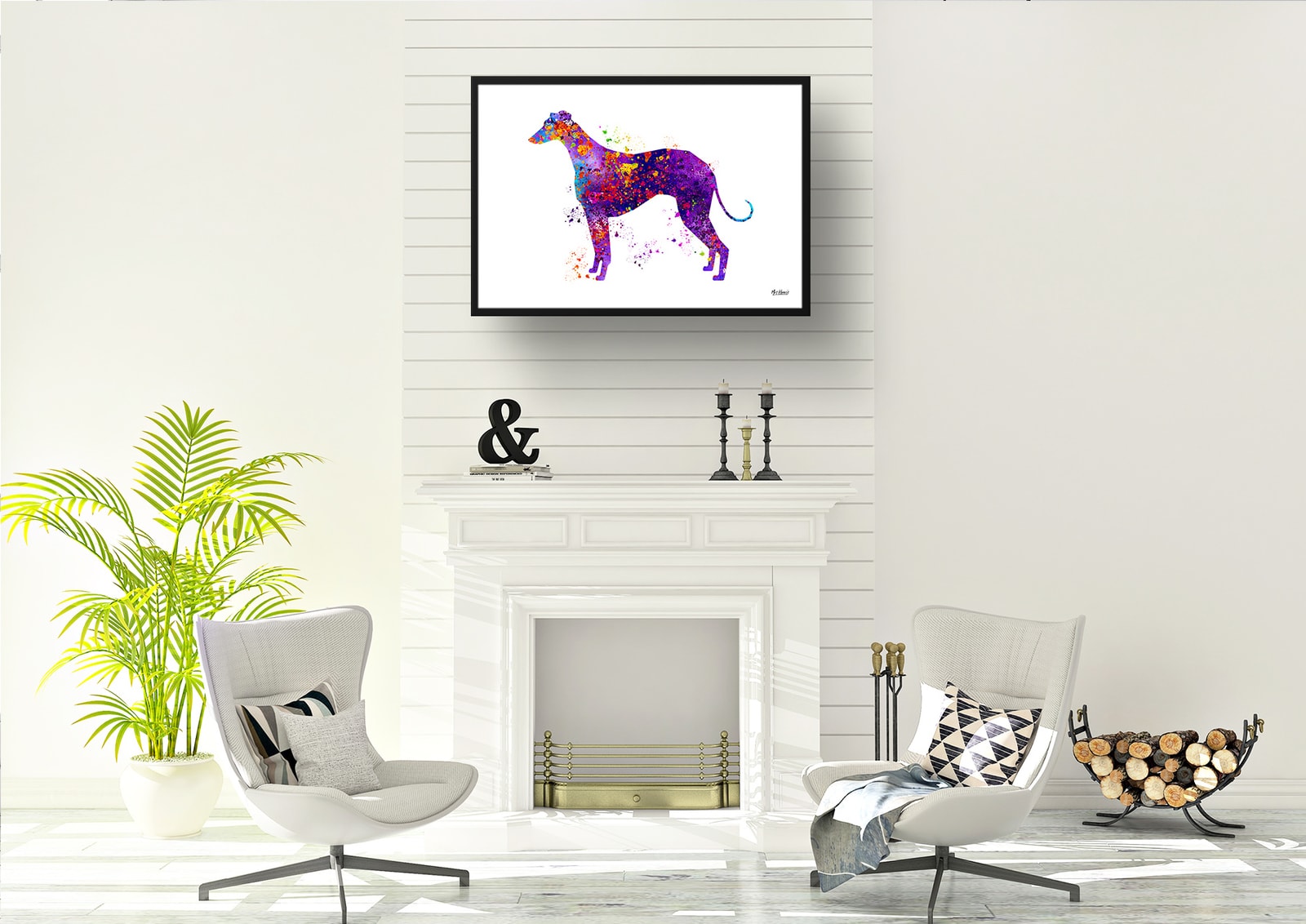 Italian Greyhound Watercolour Splash Print - Dog Inspired Framed & Unframed Wall Art 6 Italian Greyhound Watercolour Splash Print - Dog Inspired Framed & Unframed Wall Art - Image 5
