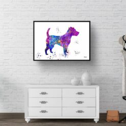 Jack Russell Watercolour Splash Print - Dog Inspired Framed & Unframed Wall Art 8 watercolour splash dogs jack russell print landscape framed art print 40x28 hall