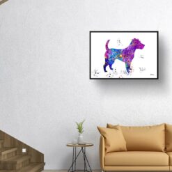 Jack Russell Watercolour Splash Print - Dog Inspired Framed & Unframed Wall Art 9 watercolour splash dogs jack russell print landscape framed art print 40x28 living room