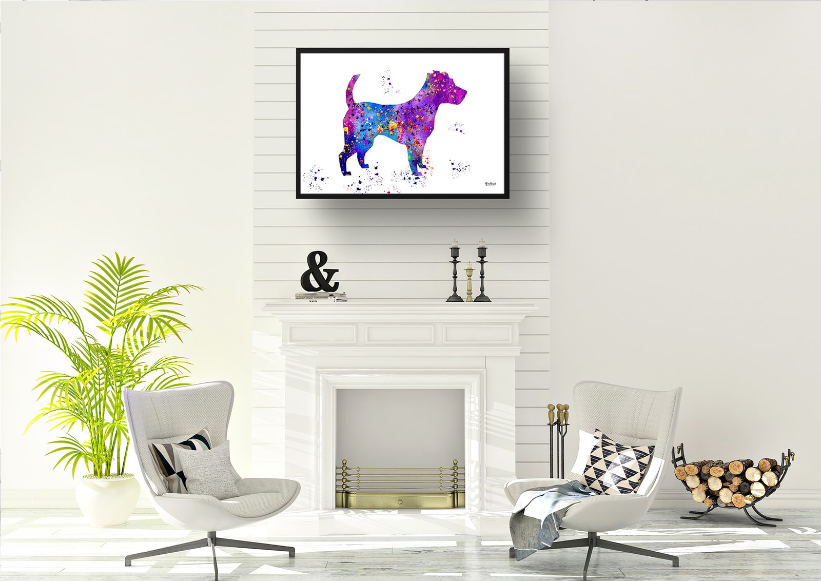 Jack Russell Watercolour Splash Print - Dog Inspired Framed & Unframed Wall Art 5 Jack Russell Watercolour Splash Print - Dog Inspired Framed & Unframed Wall Art - Image 5
